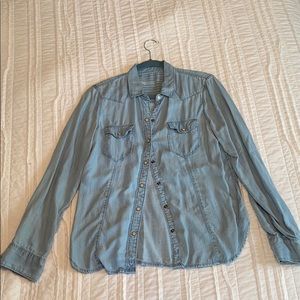 Gap button down jean shirt